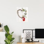 Rustige Valentijn Heart Wreath II Poster (Thuiskantoor)