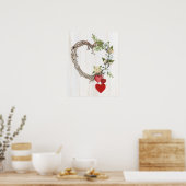 Rustige Valentijn Heart Wreath II Poster (Keuken)