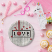 Rustige Valentijnsdag LOVE Red Hearts Modern Papieren Bordje (Feest)