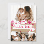 Rustige Valentijnse  Photo Collage Hearts Craft Pa Feestdagenkaart (Voorkant)