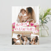 Rustige Valentijnse  Photo Collage Hearts Craft Pa Feestdagenkaart (Staand voorkant)