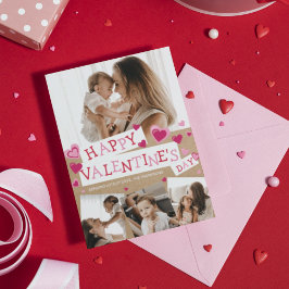 Rustige Valentijnse  Photo Collage Hearts Craft Pa Feestdagenkaart