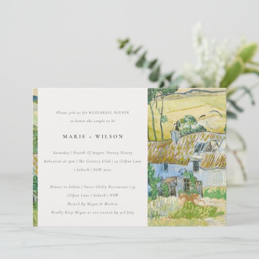 Rustige Velden: Landschap Rehearsal Dinner Kaart (Staand voorkant)