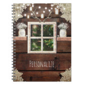 Rustige vensterstructuur en maden Jar Land op maat Notitieboek (Voorkant)