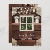 Rustige vensterstructuur en maden maken datum opsl aankondigingskaart (Voorkant / Achterkant)