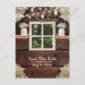 Rustige vensterstructuur en maden maken datum opsl aankondigingskaart (Voorkant)