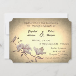 Rustige  ventilator, Magnolia Wedding Invitation Kaart