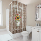 Rustige, verharde houtkool Home Sweet Home Douchegordijn (In situ)