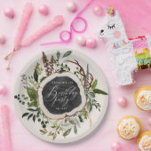 Rustige verjaardagsfeestdag voor houtsplak papieren bordje (Feest)