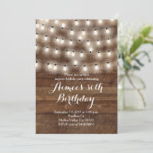 Rustige verjaardagsuitnodiging kaart (Staand voorkant)