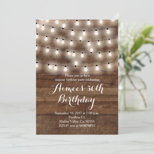 Rustige verjaardagsuitnodiging kaart (Staand voorkant)