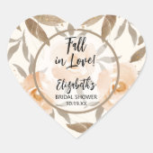 Rustige Verliefd op Herfst Bloemen Hart Sticker (Voorkant)