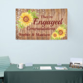 Rustige Verloving gefeliciteerd Sunflower Party Spandoek (Beurs)