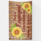 Rustige Verloving gefeliciteerd Sunflower Party Spandoek (Verticaal)