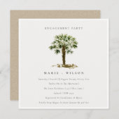 Rustige Verloving van de Tropische Beach Palm Tree Bedankkaart (Voorkant / Achterkant)