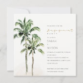 Rustige Verloving van de Tropische Beach Palm Tree Bedankkaart (Voorkant)