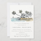 Rustige Verloving van de Tropische Beach Palm Tree Kaart (Voorkant)