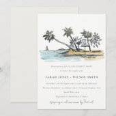 Rustige Verloving van de Tropische Beach Palm Tree Kaart (Voorkant / Achterkant)