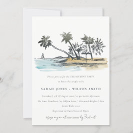 Rustige Verloving van de Tropische Beach Palm Tree Kaart