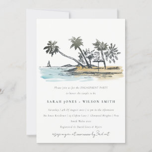 Rustige Verloving van de Tropische Beach Palm Tree Kaart