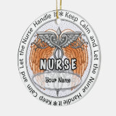 Rustige verpleegster keramisch ornament (Links)