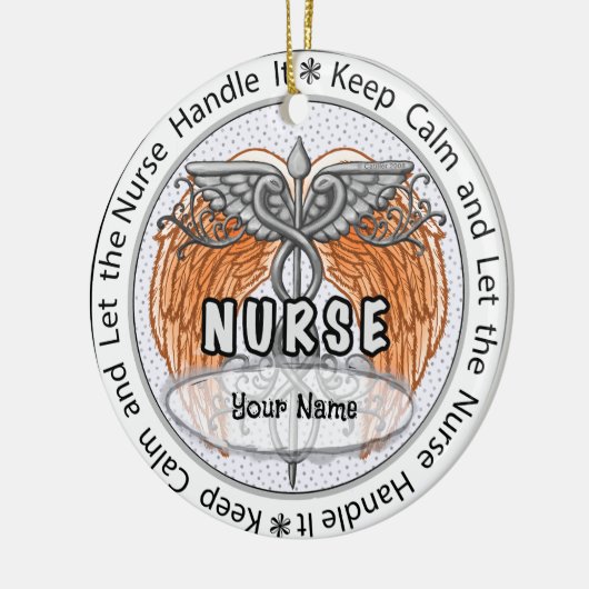 Rustige verpleegster keramisch ornament (Links)