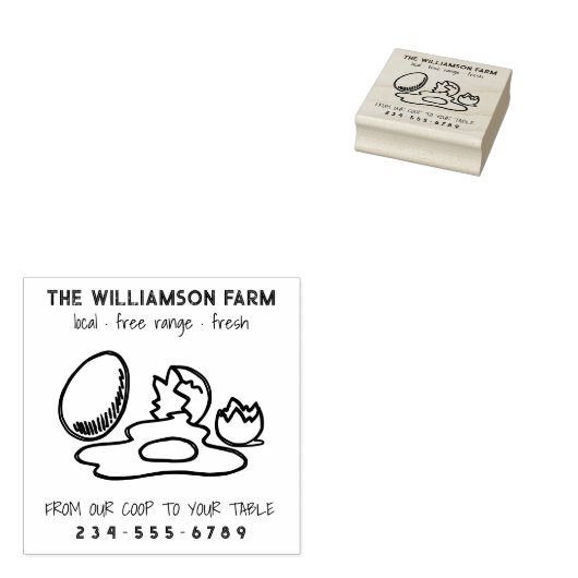 Rustige, verse eieren Boerderij Moderne eikarton Rubberstempel (Gestempeld)