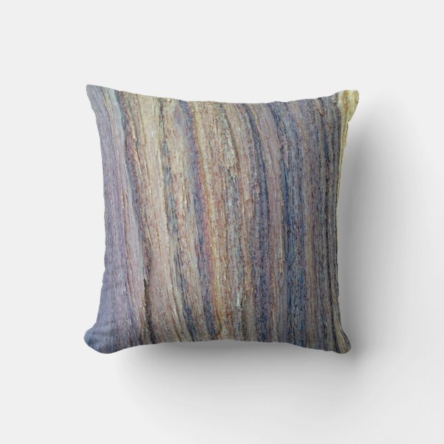 Rustige verticale Stripe Tree Woodgrain Natuur Kussen (Voorkant)