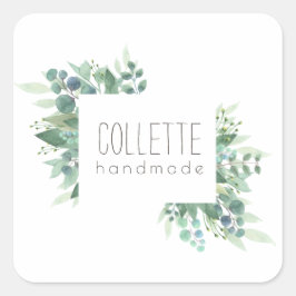 Rustige verwerking door Eucalyptus-grensetiket Vierkante Sticker