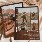 Rustige, vette ampersand 5-fotogrid bruiloft kaart