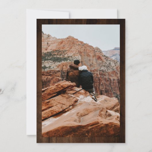 Rustige, vette ampersand 5-fotogrid bruiloft kaart (Achterkant)