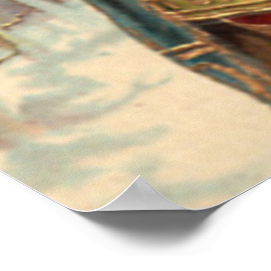  Rustige Victoriaans kerstbedekking afdrukken Poster (Hoek)