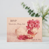 Rustige Victoriaans theepartij RSVP-kaart RSVP Kaartje (Staand voorkant)