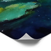 Rustige vijver met waterlelies bij zonsondergang poster (Hoek)