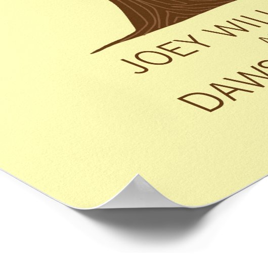 Rustige Vingerprint Tree Weddenschap met vogels Poster (Hoek)