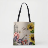 Rustige Vintage boomgaard met monogram Tote Bag (Voorkant)
