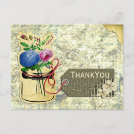 rustige vintage hydrangea rozen mason jar dank u briefkaart