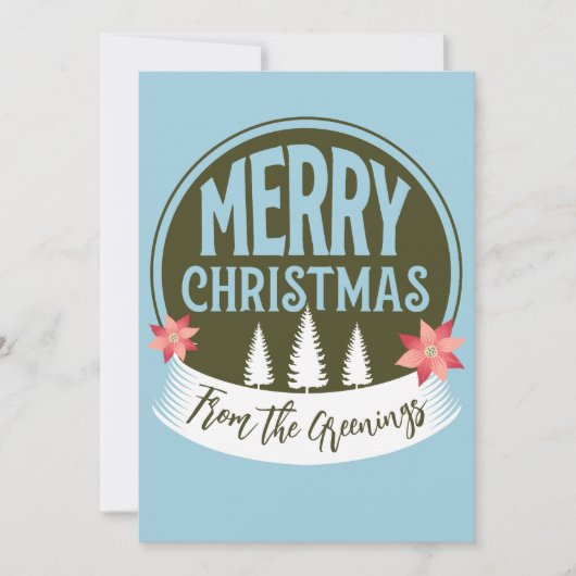 Rustige vintage Kerstmis traditioneel gezin Feestdagenkaart (Voorkant)