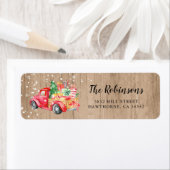 Rustige Vintage-kersttruck — Retouradres Etiket (Insitu)