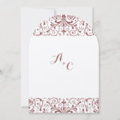 Rustige Vintage Marsala Wedding Kaart (Voorkant)