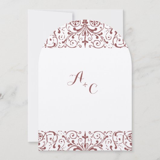 Rustige Vintage Marsala Wedding Kaart (Voorkant)