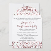 Rustige Vintage Marsala Wedding Kaart (Achterkant)