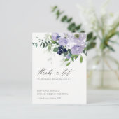 Rustige Violet Paarse Floral Leafy Wedding Bedankt Briefkaart (Staand voorkant)