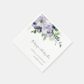 Rustige Violet Paarse marine Floral Leafy Wedding Servet (Hoek)