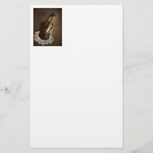 Rustige Violin Stationery Briefpapier (Voorkant)