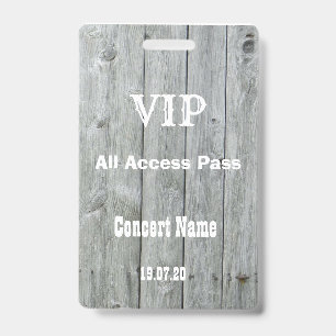 Rustige VIP van het Land Al het toegangspasjesconc Badge