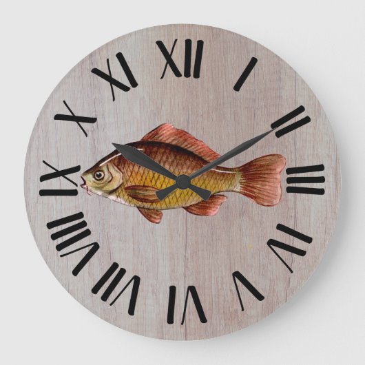 Rustige Vis Houten Grote Klok (Voorkant)