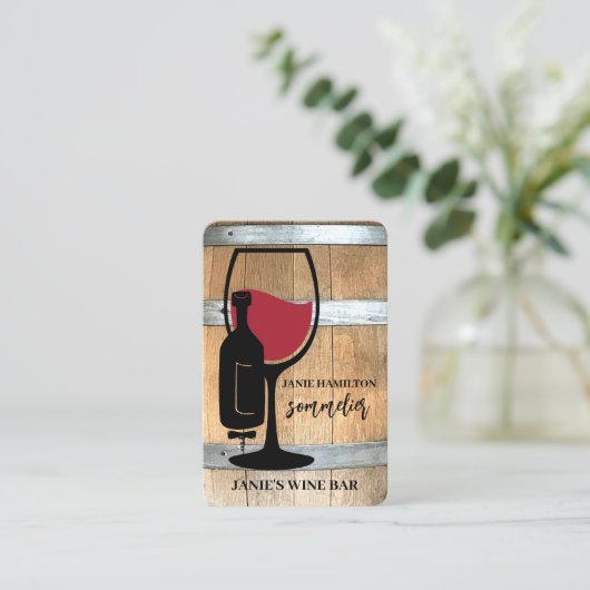 Rustige Visitekaartje Wijnbouwbalie QR-code (Staand voorkant)