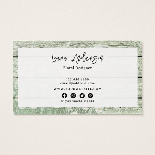 Rustige Visitekaartjes van groene hout met vervorm (Achterkant)