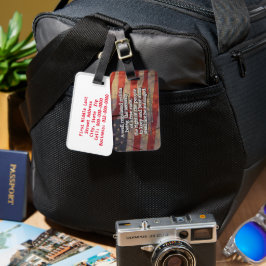 Rustige vlag Foto Tweede wijziging Amerikaanse gro Bagagelabel